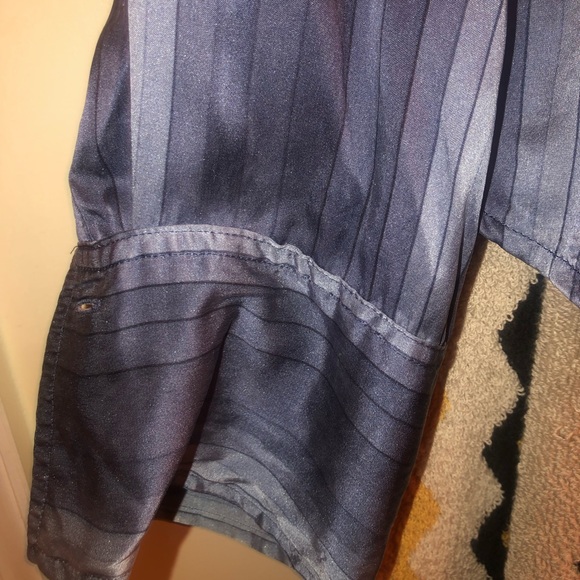 CW Silk Blue Striped Blouse 14 16 - Picture 5 of 6
